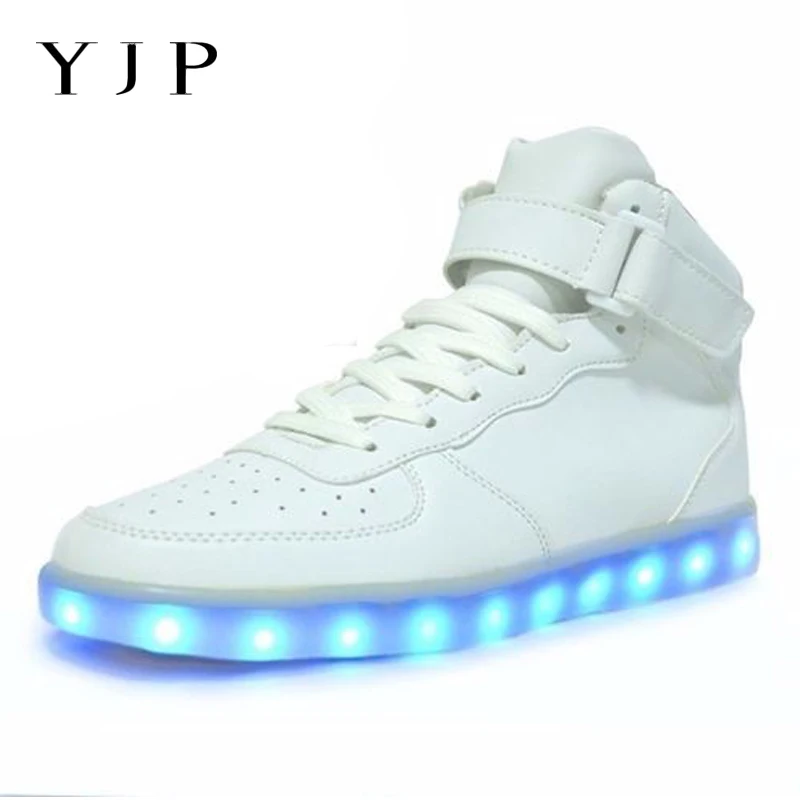 

YJP Large Size Men LED Shoes For Adult Usb Charging Glowing Outdoor Sport Dance Spring Summer Casual Shoes Men Vulcanize Shoes