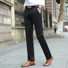 Чистый цвет Мужские костюмы брюки размер S-9XL деловые повседневные мужские брюки черные и синие мужские брюки
