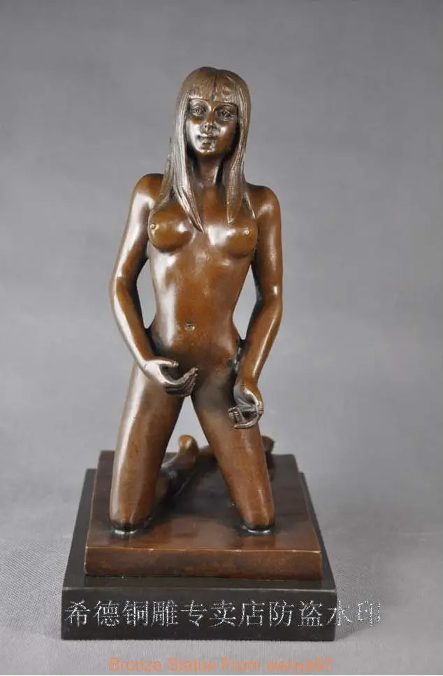 SS Арт Деко скульптура Сексуальная голая женщина обнаженная девушка эротическая Бронзовая статуя QQ