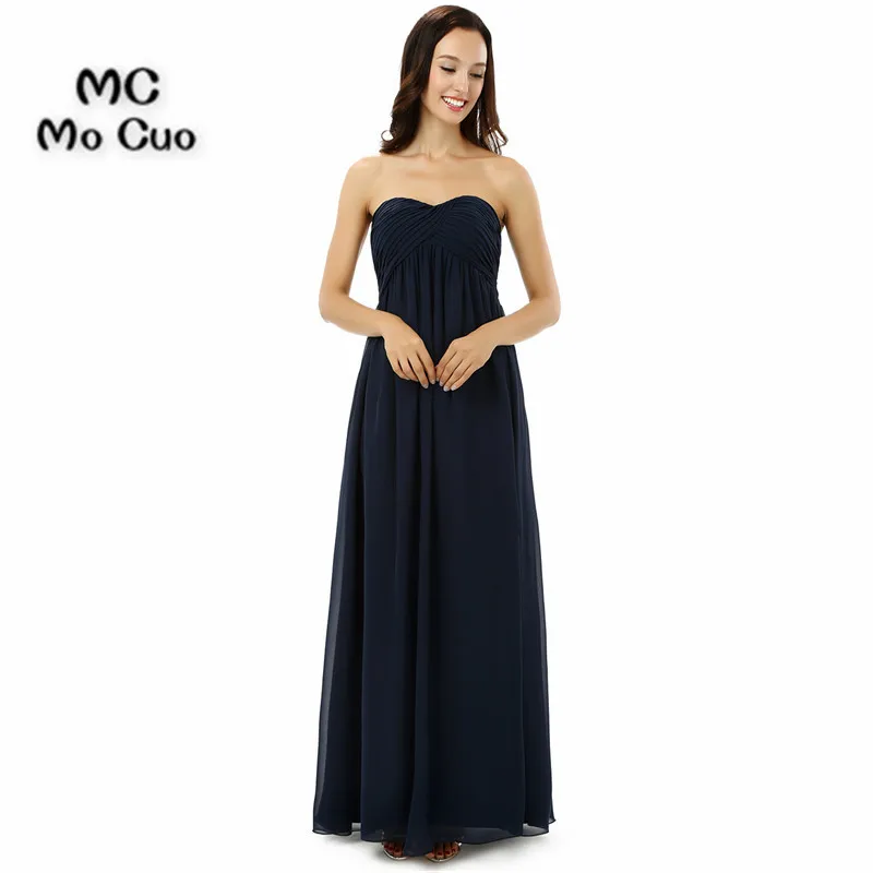 2018 Dark Blue Bridesmaid Dress Long Maid of Honor Wedding Party