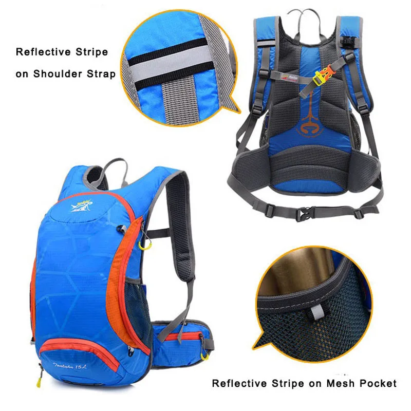 Camping Cycling Rucksack Backpack Hydration Pack Helmet Bladder Bag Blue