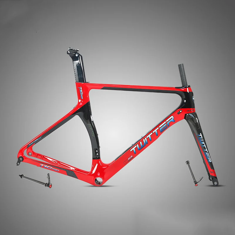 

Colorful 18K Carbon Road Bike Frame 700C Disc Brake Carbon Fibre Bicycle Frame With Carbon Bicycle Fork Seatpost BB92