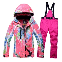 Free shipping ski suit Woman’s Breathable Waterproof Ski Jacket womens Snow Sets Winter ski suit Thicken Warm Snowboard Jacket