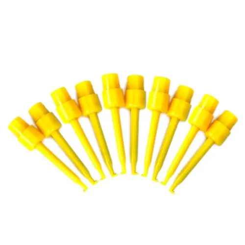 

KSOL 10 x Mini Test Hook Clip for Few Components SMD - Yellow