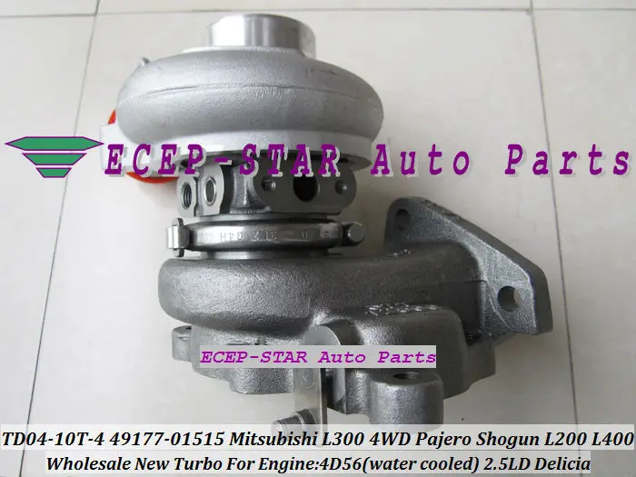 Турбокомпрессор водяной TD04 49177-01515 MR355220 для Mitsubishi Delicia Pajero Shogun L200 L300 L400 4D56T 4D56 2.5L