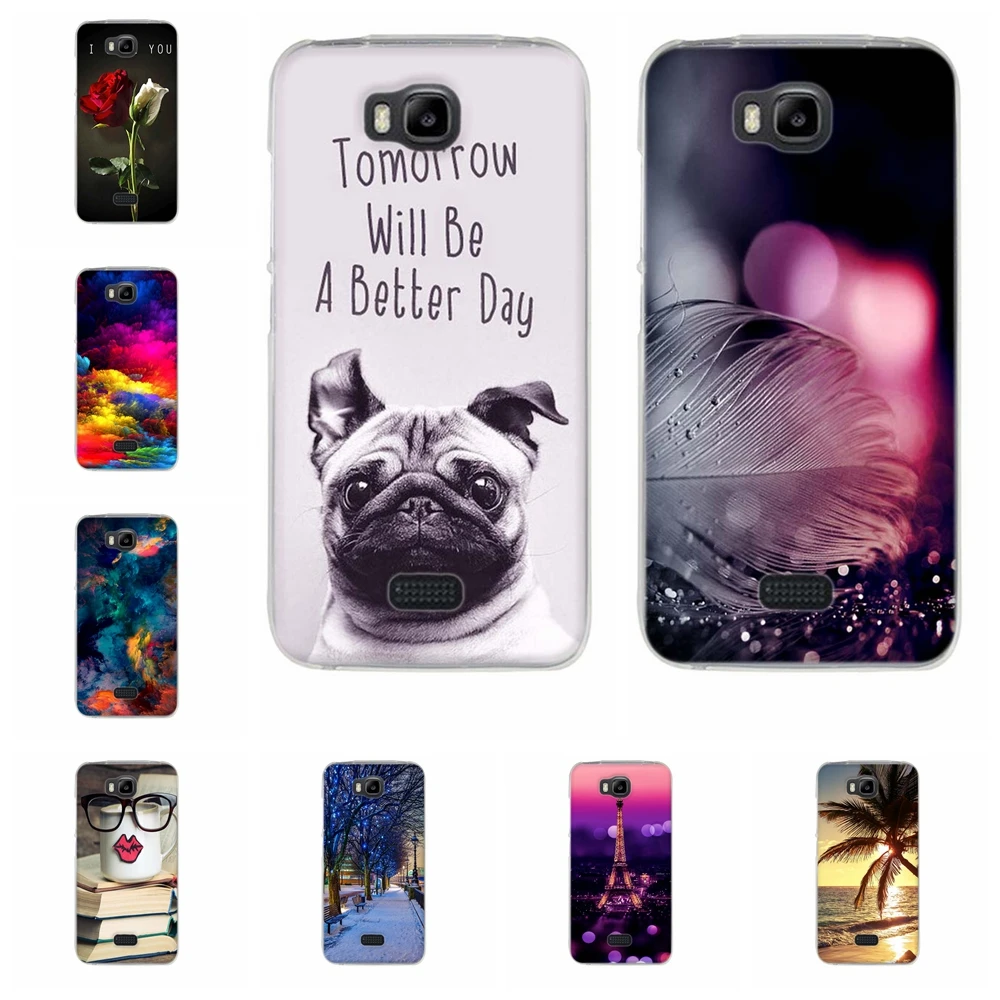 

For Huawei Honor Bee Case Ultra-thin Soft TPU Silicone For Huawei Y541 U02 Cover Geometric Patterned For Huawei Y5C Bumper Shell