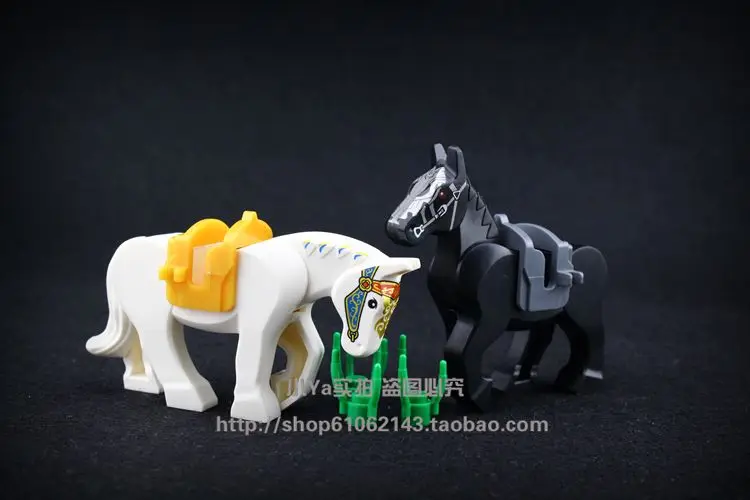 

LegoINGlys Medieval Lord of the Rings Castle White Black War Nazgul Horse With the Saddle Building Blocks Baby Toys Gift