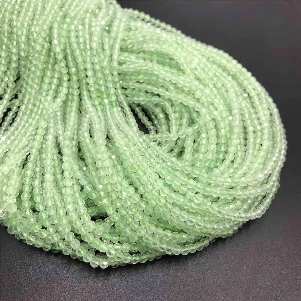 

Green Topazs 2 3 mm Small Beads Natural Micro Stone Beads Topa z Section Loose Beads for Jewelry Making Necklace DIY Bracelets