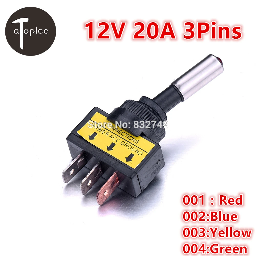 12V 20A Voiture Automatique Rouge lampe LED à Bascule Interrupteur À Bascule 12V 20A Voiture Automatique Rouge lampe LED à Bascule Interrupteur À Bascule