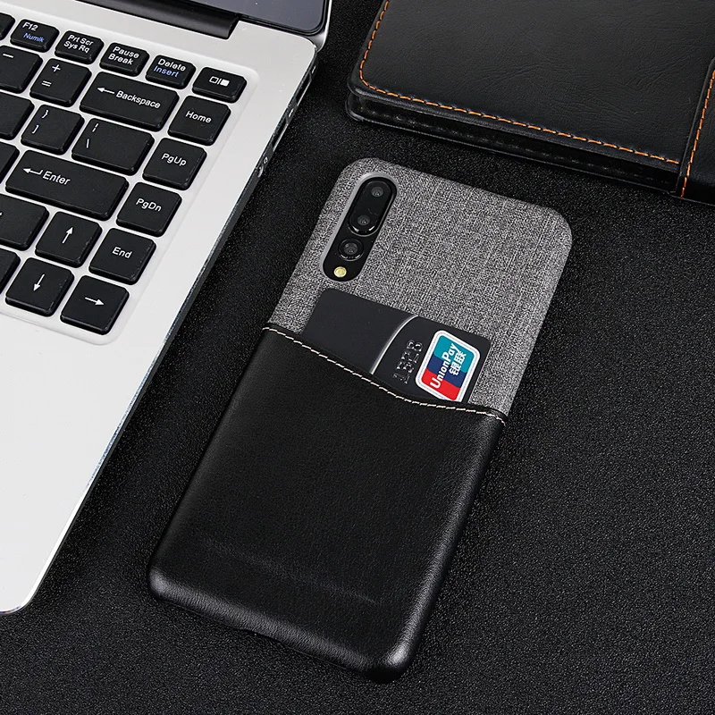 

Luxury Canvas Case For Huawei P20Pro Mate 10 9 Ultra Thin PU Leather Card Slots Holder Back Cover For Huawei Mate10 P20 Pro Case