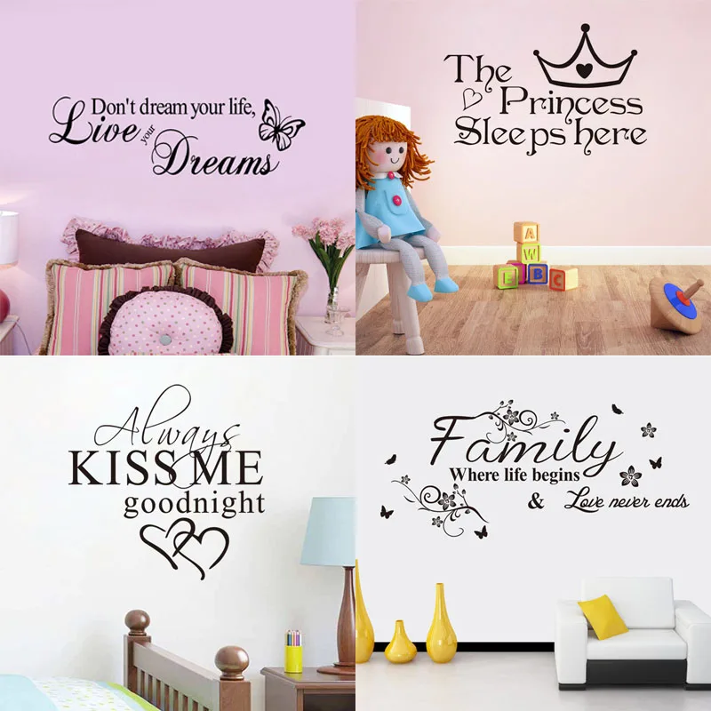 

Fashion Wall Sticker Home Decoration Wall Lettering Art Wedding Decoration Living Room Tv Background 1 Sheet Wall Decal Black