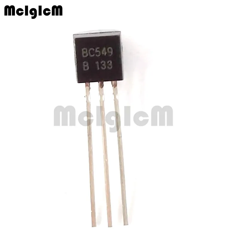 

MCIGICM 100pcs BC549 in-line triode transistor TO-92 0.1A 30V NPN