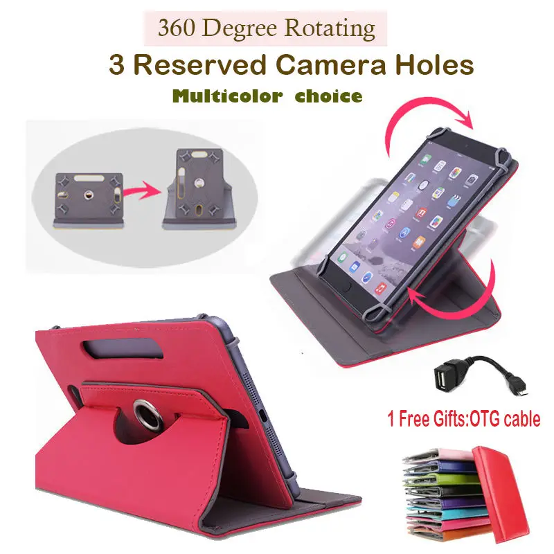 

For Prestigio MultiPad 4 PMP7079D 3G/PMP7079D/Diamond 7.85" 360Degree Rotating Universal Tablet PU Leather cover case Free OTG