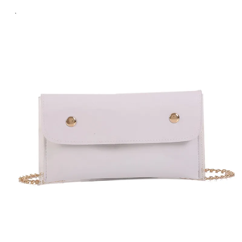 Sleeper# W401 Новая модная женская прозрачная простая сумка через плечо, сумка на пояс, soldi цвет, маленькая Повседневная сумка - Цвет: White