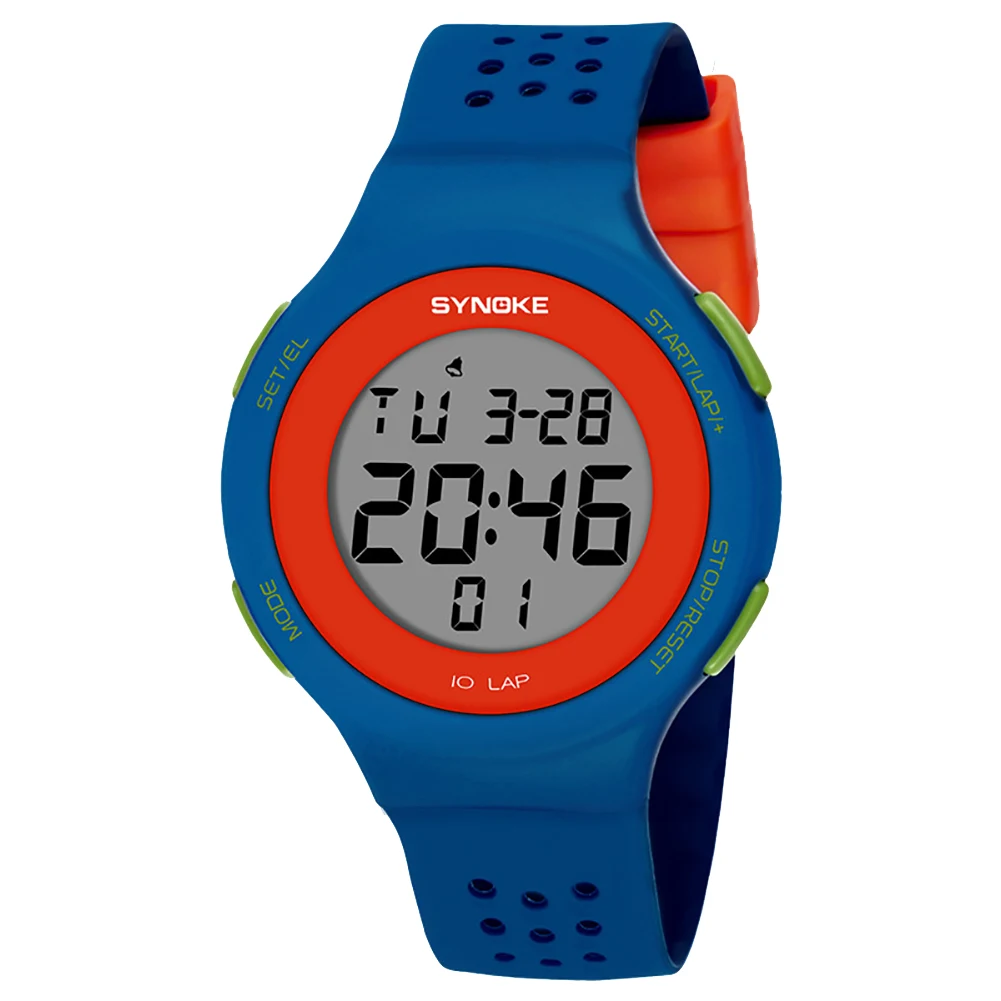 Модные Спортивные Мужские Женские часы водонепроницаемые с будильником и секундомером цифровые наручные часы для мужчин подарок - Цвет: Sapphire Blue