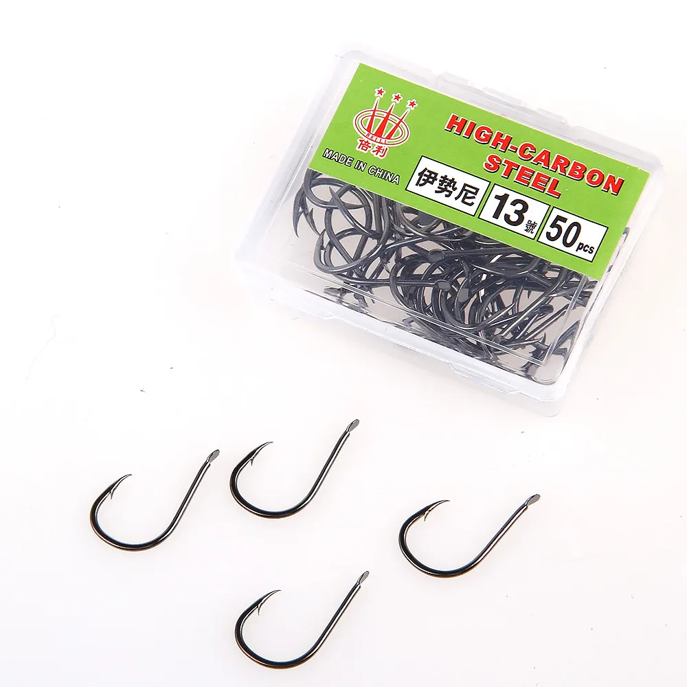 FISH KING 100PC/Lot Carbon Steel Barbed Hooks Carp Fishing Hooks Lake River Ocean Fishing Fishhooks Fishing Accessories Pesca