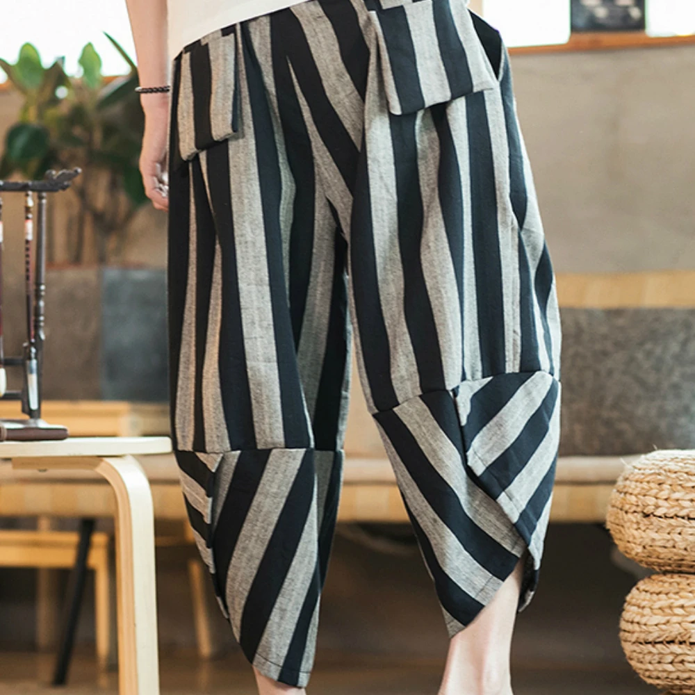 New Summer Men Linen Cotton Chinese Style Wide Leg Trousers MensJogger Hip Hop Streetwear Pants Casual Loose Bloomers Pantaloni New Summer Men Linen Cotton Chinese Style Wide Leg Trousers MensJogger Hip Hop Streetwear Pants Casual Loose Bloomers Pantaloni