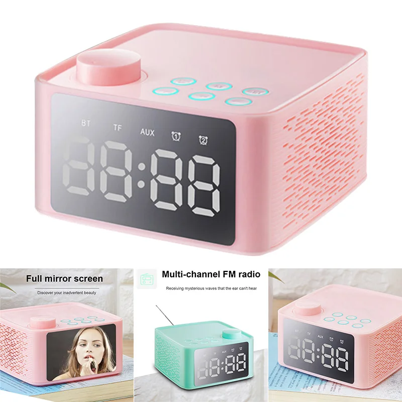 

Hot Multifunctional Stereo Bluetooth Speaker with Alarm Clock Time Display FM Radio for Home Office MDD88