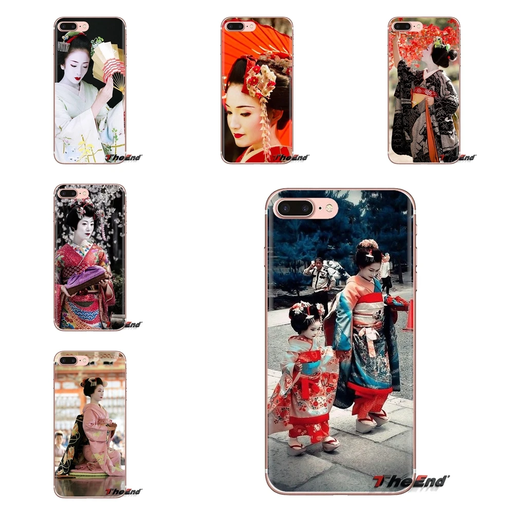 Мягкий чехол для Sony Xperia Z Z1 Z2 Z3 Z5 compact M2 M4 M5 C4 E3 T3 XA Huawei Mate 7 8 Y3II Maiko Henshin japanese Geisha girl |