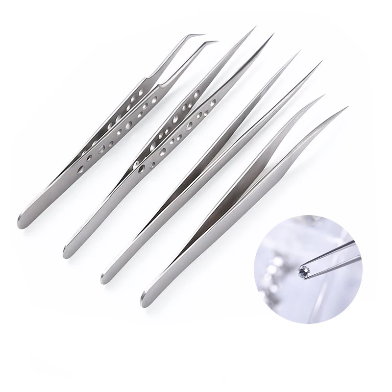 

PinPai Professional Stainless Steel Stright Curved Eyebrow Tweezers Nippers Eyelash Clip Nail Art Tweezers Makeup Picking Tools