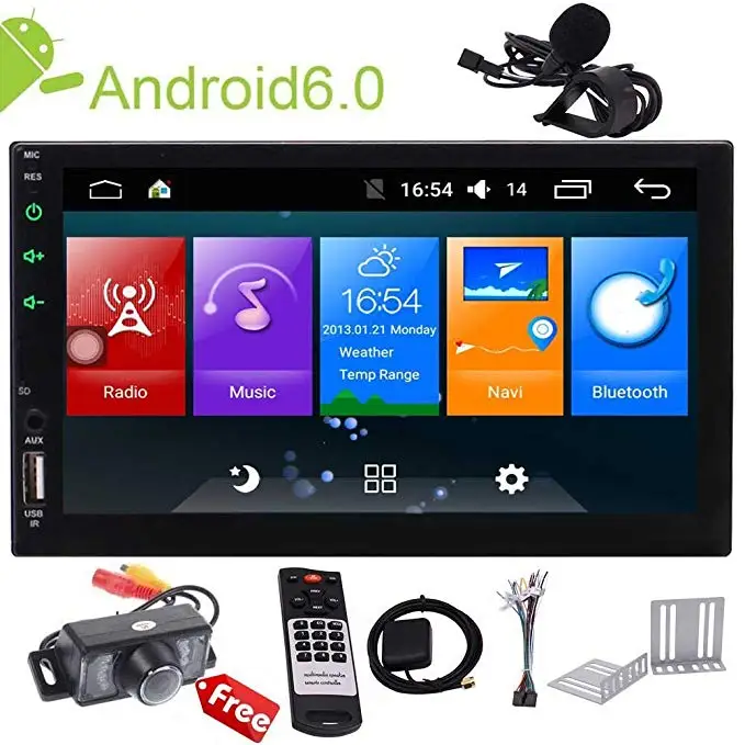 

2 DIN Car PC Stereo Automotive WiFi GPS Navigation Bluetooth Touch Screen Mirror Supports 3/4G Vehicle Multimedia+Microphone