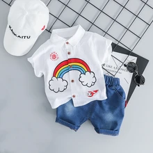 New Baby Clothes Summer Cotton Infant Clothing Formal Shirt+Jeans Shorts 2pcs Baby Suit Cotton Newborn Boy Set Wedding and Party New Baby Clothes Summer Cotton Infant Clothing Formal Shirt+Jeans Shorts 2pcs Baby Suit Cotton Newborn Boy Set Wedding and Party