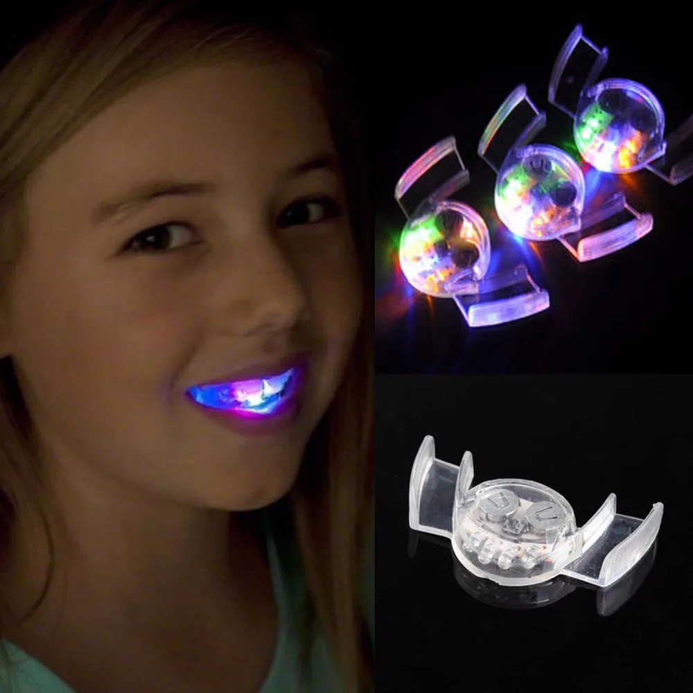 Забавная Новинка мигающая вспышка фиксатор для рта светящийся зуб светодиодный светильник детские игрушки Праздничные вечерние принадлежности