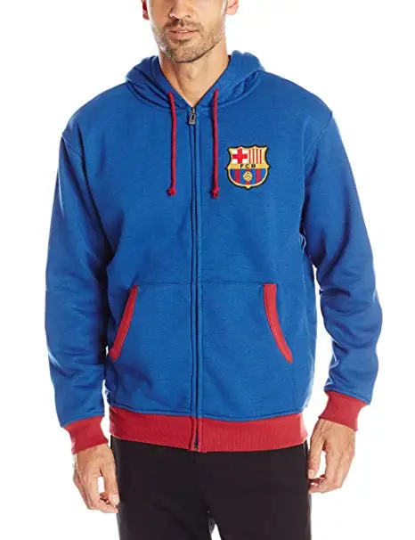 

Barcelona 2019 Hoodies Solid Logo Causal Sportswear with Hat Casual zipper Hooded Sweatshirt 2 Colors