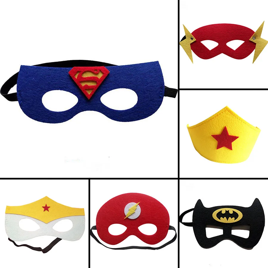

6pcs/set Funny Party Mask Non-Woven Fabric Super Hero Cosplay Mask Birthday Party Decoration for Kids
