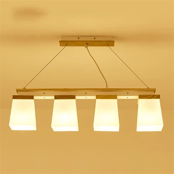 

Nordic Glass Chandeliers Kitchen Lights Led Wooden Pendant Lamps Bedroom Living Room Study Lighting Hanging Lamps Fixtures Avize