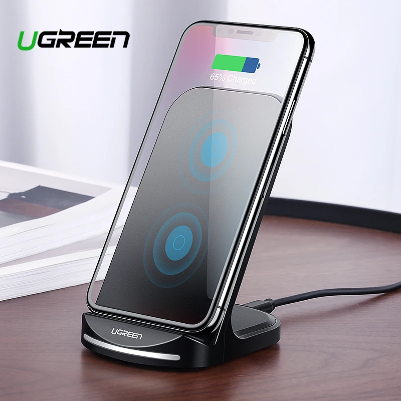 Ugreen Qi Wireless Charger for iPhone X XS XR 8 Samsung S9 S8 10W Fast Wireless Charging Dock Station for Xiaomi Phone Charger Ugreen Qi Wireless Charger for iPhone X XS XR 8 Samsung S9 S8 10W Fast Wireless Charging Dock Station for Xiaomi Phone Charger