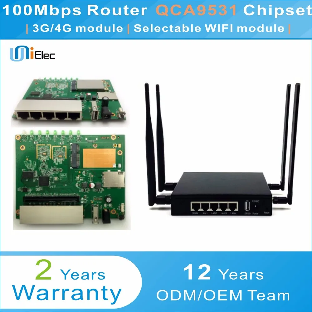 

Qualcomm QCA9531 2.4G Router Firewall OpenWRT QSDK Wireless WIFI PCBA ODM OEM Custom Sim Card Board