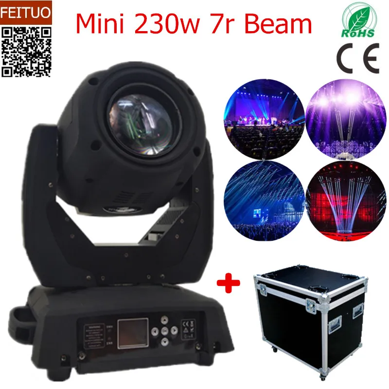 2 шт./лот с flightcase Mini 230 Вт Sharpy 7r луч движущийся головной свет DMX маленький диско DJ