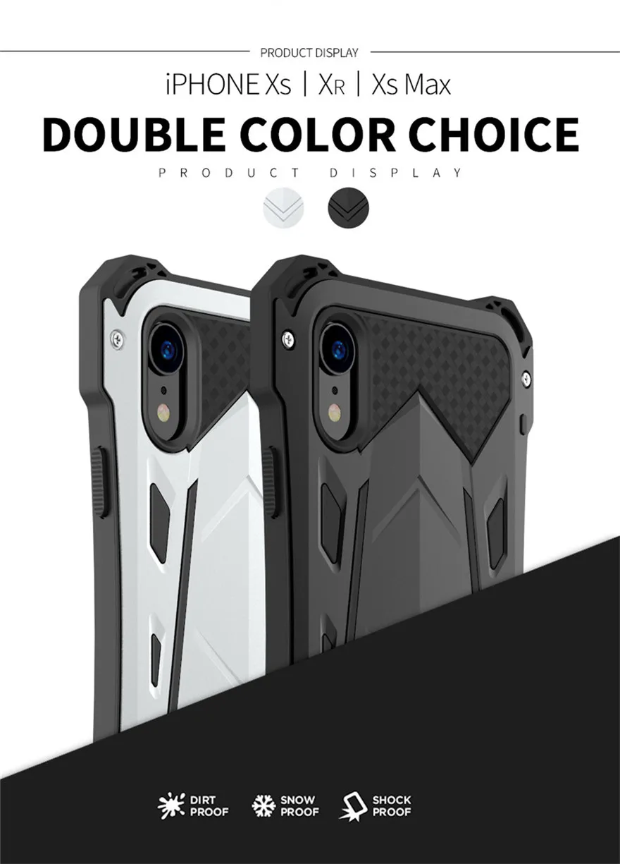 New Heavy Duty Case for iPhone XS Max Doom Armor Metal Case for iPhone XS Original R-just Shockproof Cover For iPhone X XR (5)