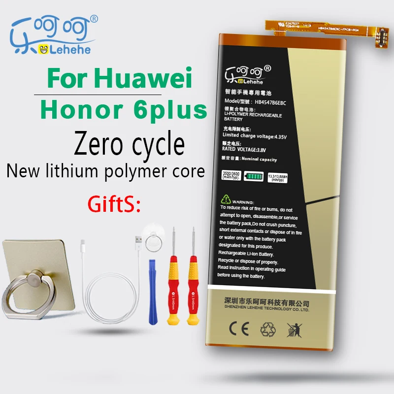 

LEHEHE Battery for Huawei Honor 6 Plus 3600mAh HB4547B6EBC High Quality Batteries Battery Replacement Free Tools Gifts