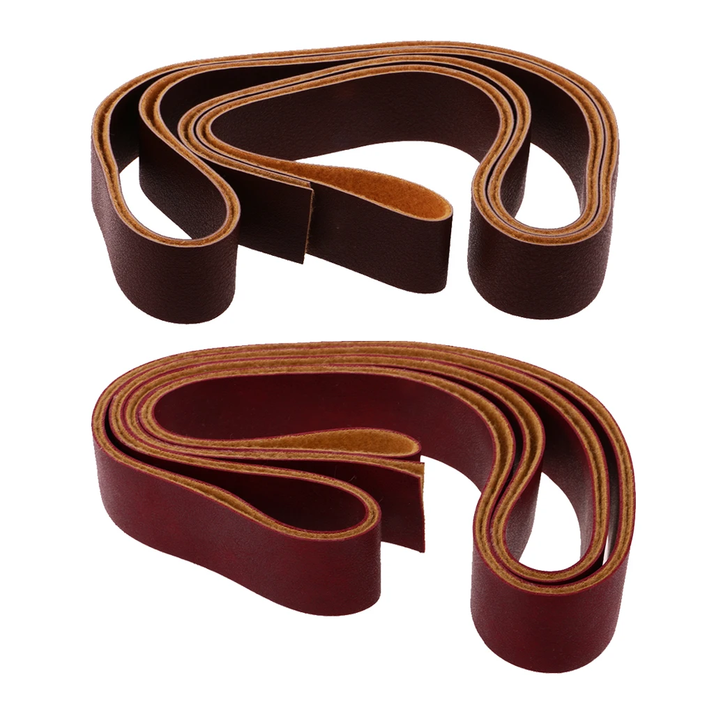 

2 Pieces 10 Meters Leather Crafts Strap Strips Garment Accessories Wine Red/Coffee