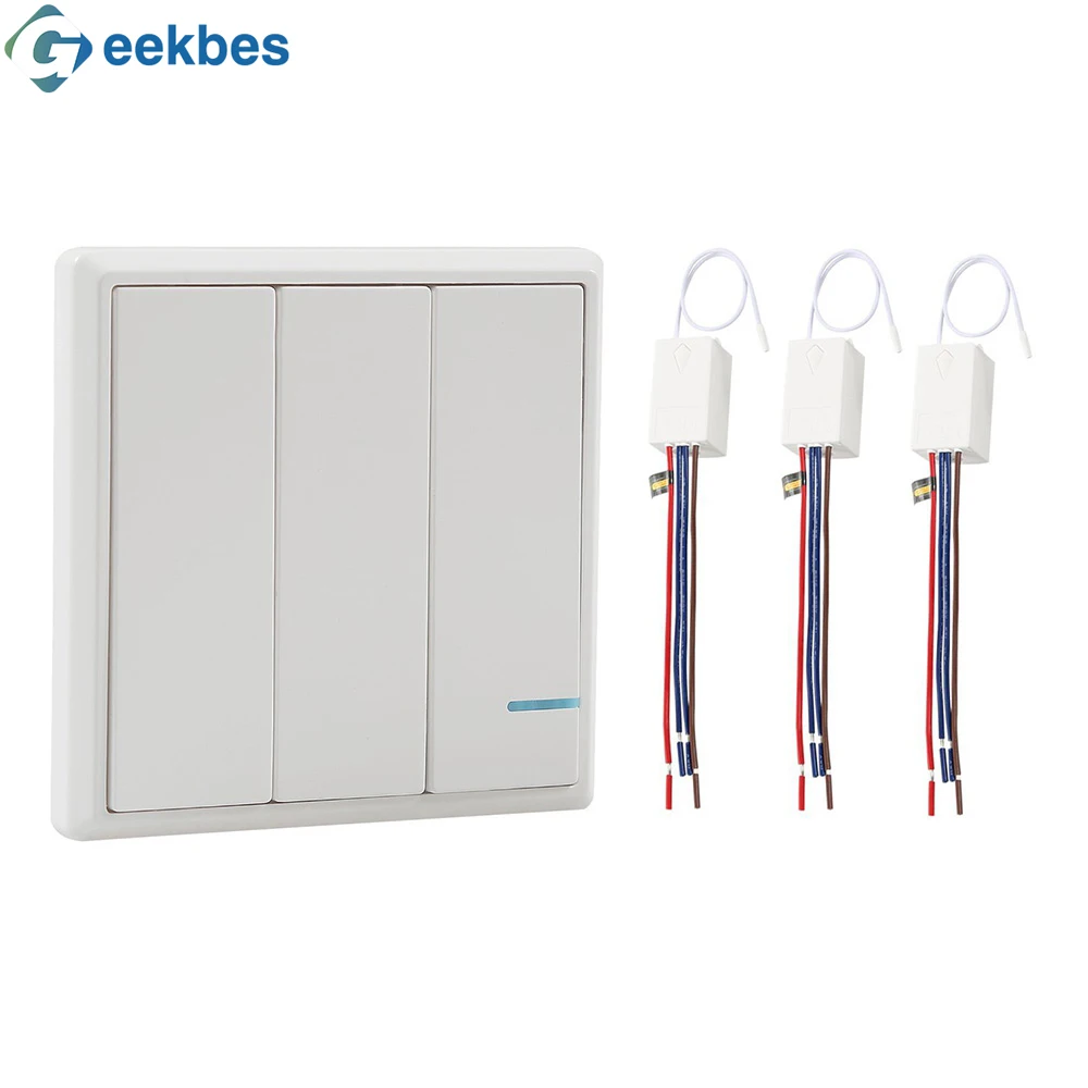Geekbes Wireless Adjustable Switch and Receiver Kit Indoor Self Powered