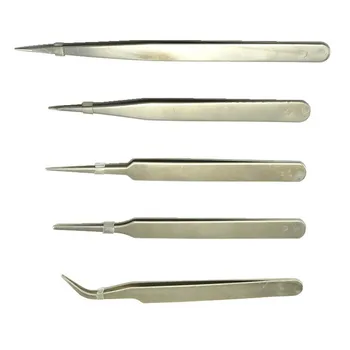 

Stainless Steel Tweezer Slant Tip/Point Tip/ Flat Non-magnetic Tweezers Repair UV Glue Tool Supplier for Diy Jewelry Making