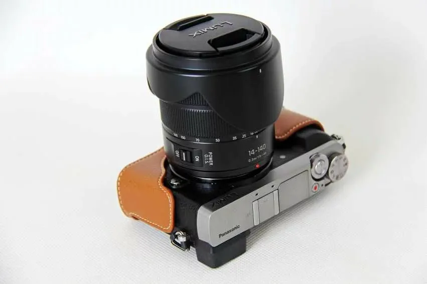Черный/Coffe/коричневый Половина корпуса камеры чехлы из натуральной кожи Нижний чехол для Panasonic Lumix GX85 GX80