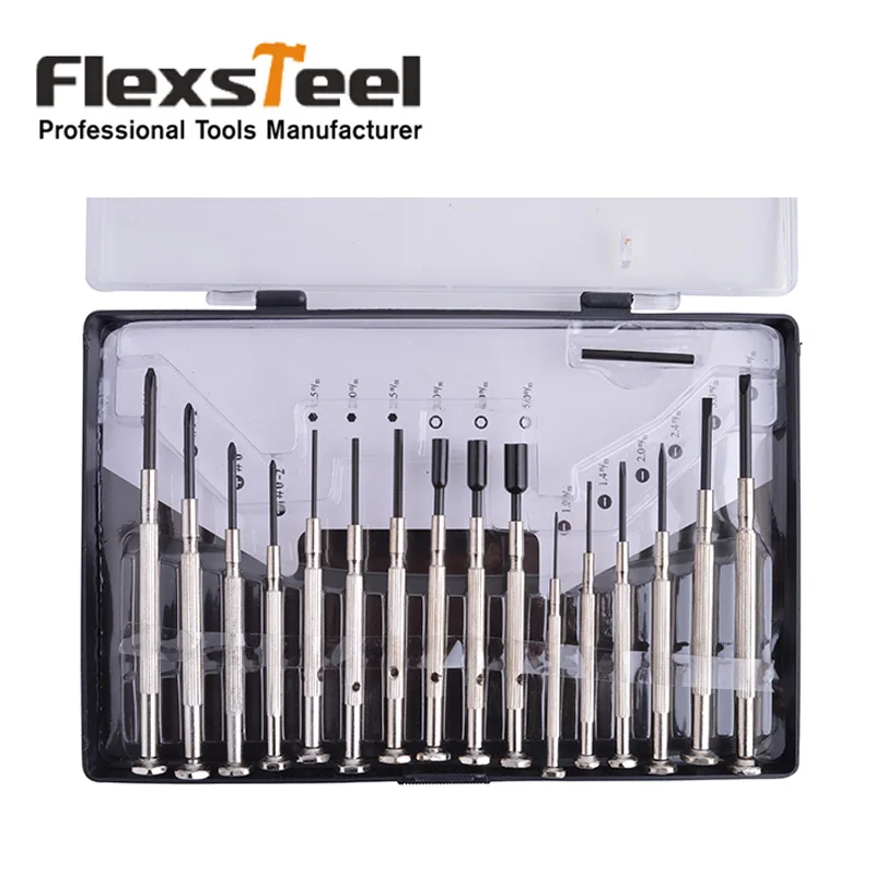 Набор многофункциональных прецизионных отверток Flexsteel 16 шт. со шлицевыми битами