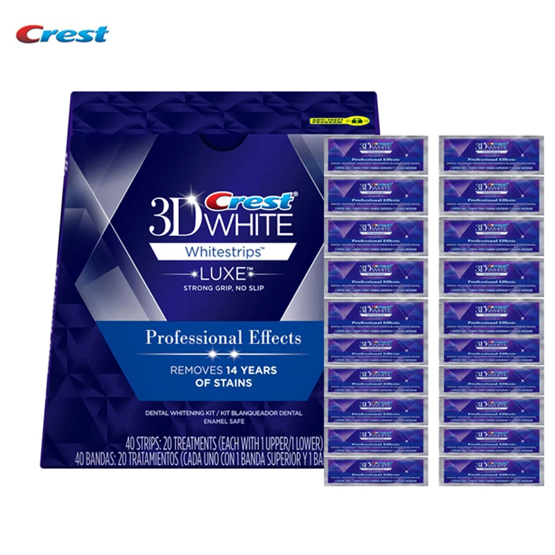 

Genuine Crest 3D White LUXE Whitestrips Professional Effects Teeth Whitening Brands Whitestrips Oral Hygiene 5/10/20 Pouches