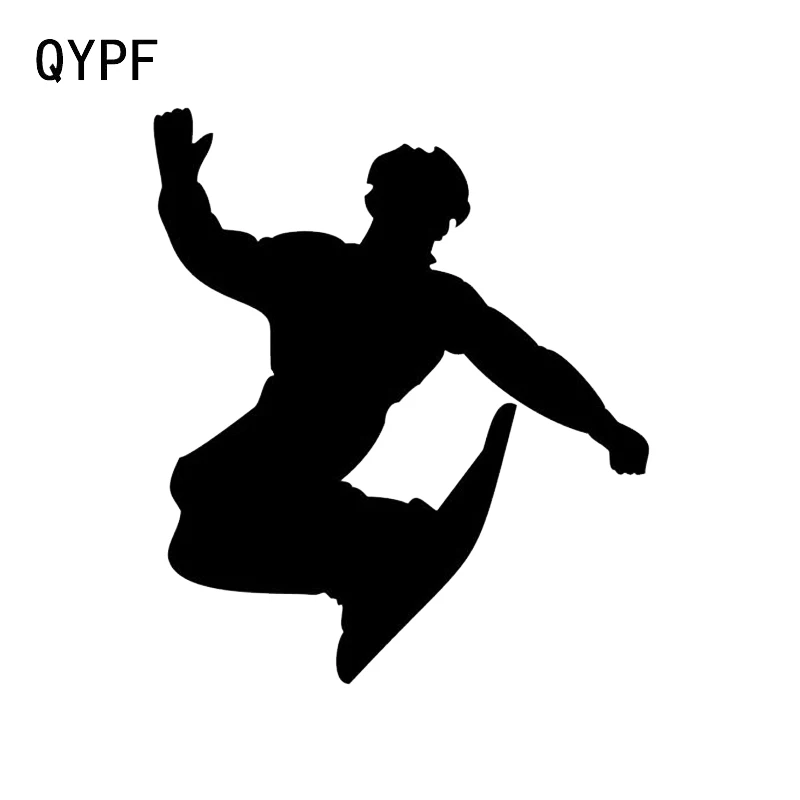

QYPF 11.7*13.6CM Fashion Jumping Snow Slope Winter Sports Fitness Decor Car Sticker Vinyl Accessories Silhouette C16-0849