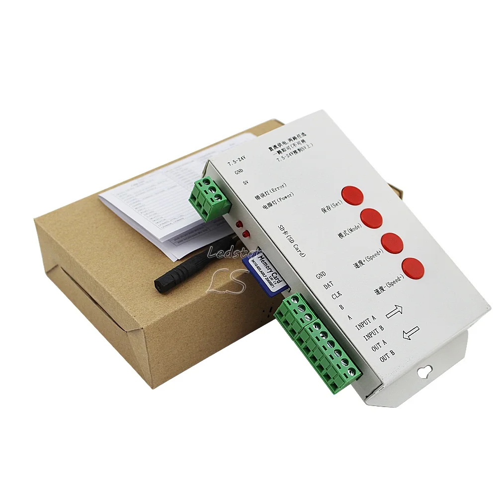 1000 unids WS2811 Pixel led módulo 12mm IP68 RGB difusa direccionable para signo carta DC 5 V + T1000S controlador + adaptador de corriente - 3