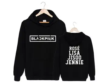 

Kpop blackpink logo and all member name printing pullover hoodies autumn winter 2 styles printing unisex loose fleece sweatshirt