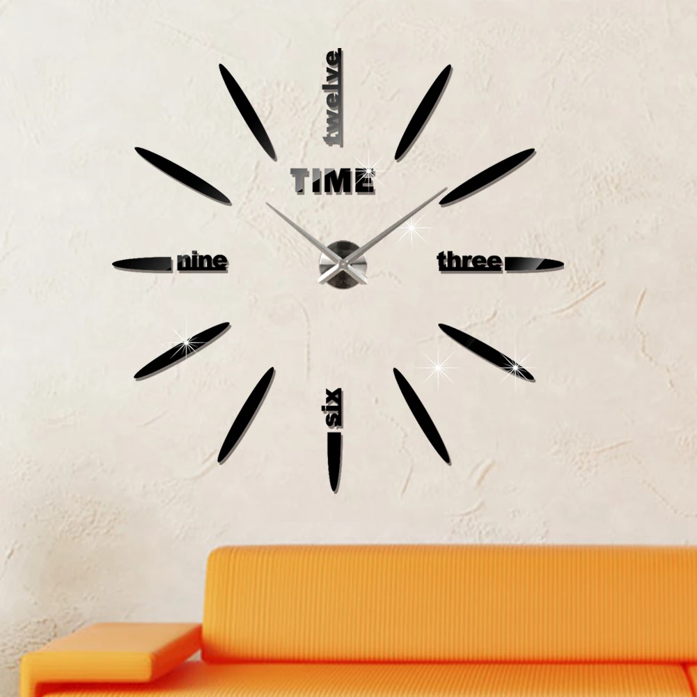 Настенные часы Horloge Diy акриловые зеркальные наклейки цифровые Супер Большие