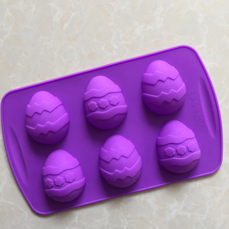 Cake Mold Soap Mold 6-Easter Egg Flexible Silicone Mould For Candy Chocolate