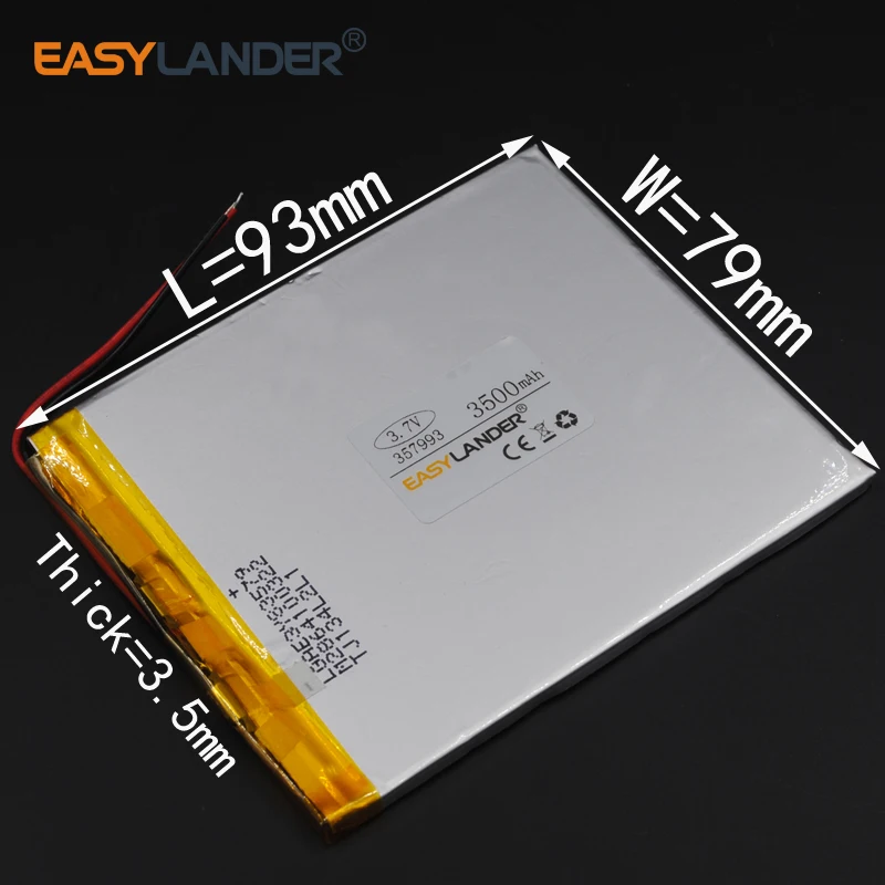 

3.7V 3500mAh Rechargeable li Polymer Li-ion Battery For 7 inch 9 inch tablet PC CUBE U25GT Onda V802 dual-core version 357993