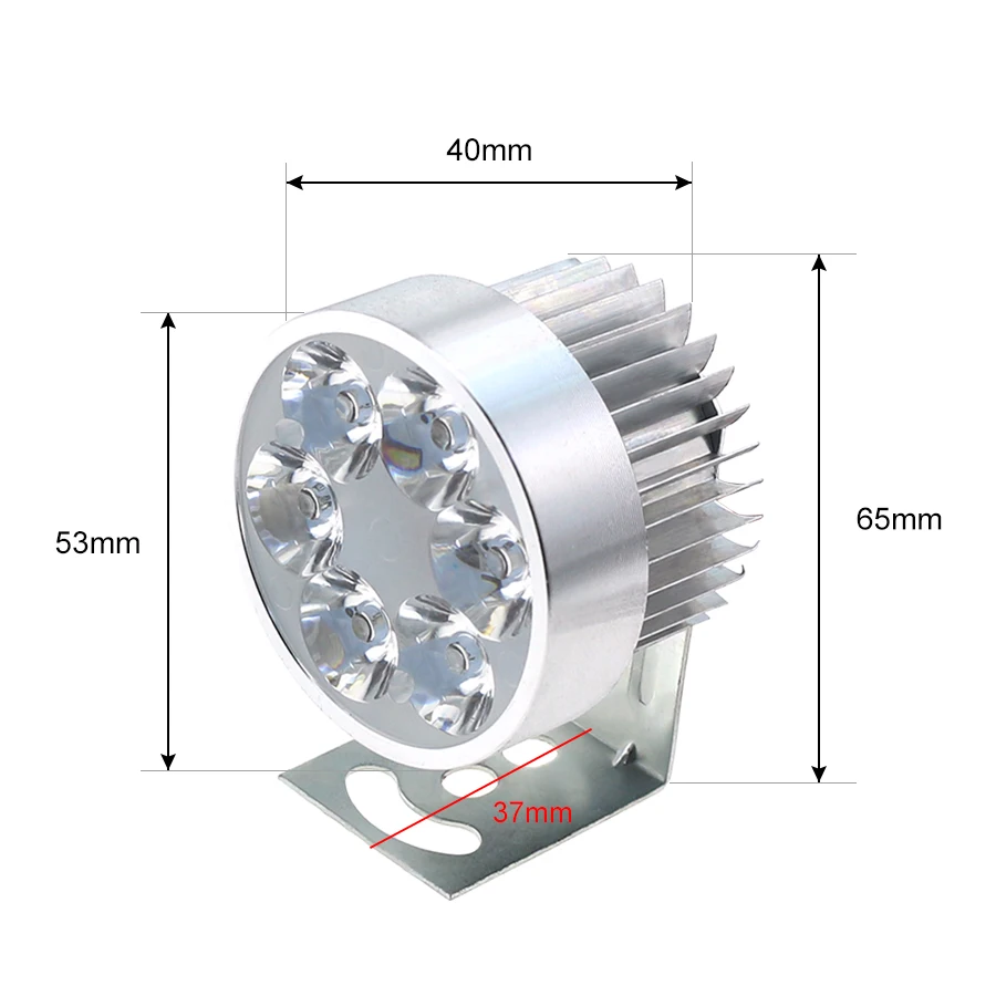 YCCPAUTO 1 шт. Универсальный светодиодный мотоцикл ближнего света, лампа для противотуманной фары 10 Вт белый 6 светодиодный мото фары для мотороллера серебряный 12 V-80 V