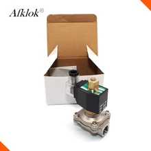 1/2 нержавеющая сталь нормально открытый Соленоидный клапан dc 24 в 1-10 бар пилот работает для дизельного масла газа нефти газа