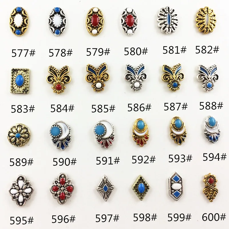 

100pcs/bag 2017 New Japan Korea 3D Nail Art Decoration Metal DIY Nail Tools Retro Kawaii Nail Accessories For Maincure